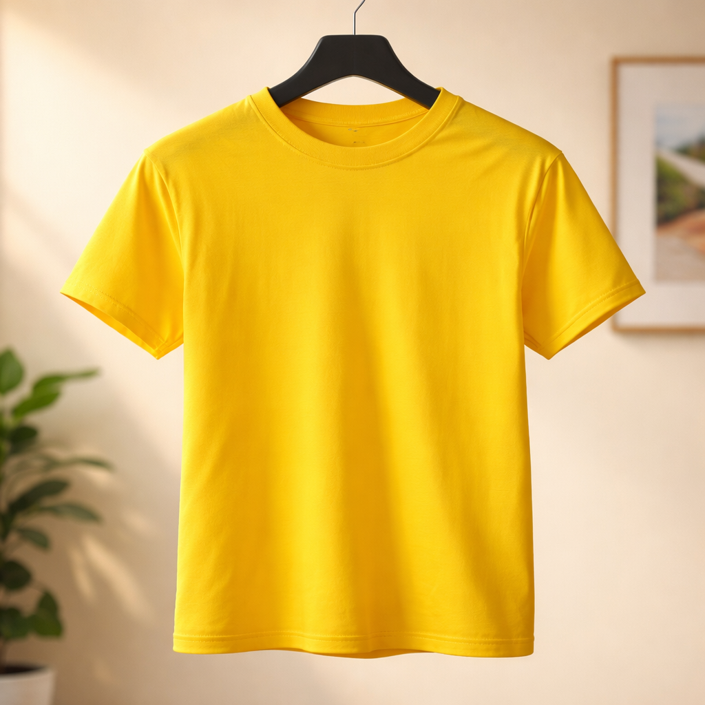 Youth Yellow Cotton Tee- XS image 0