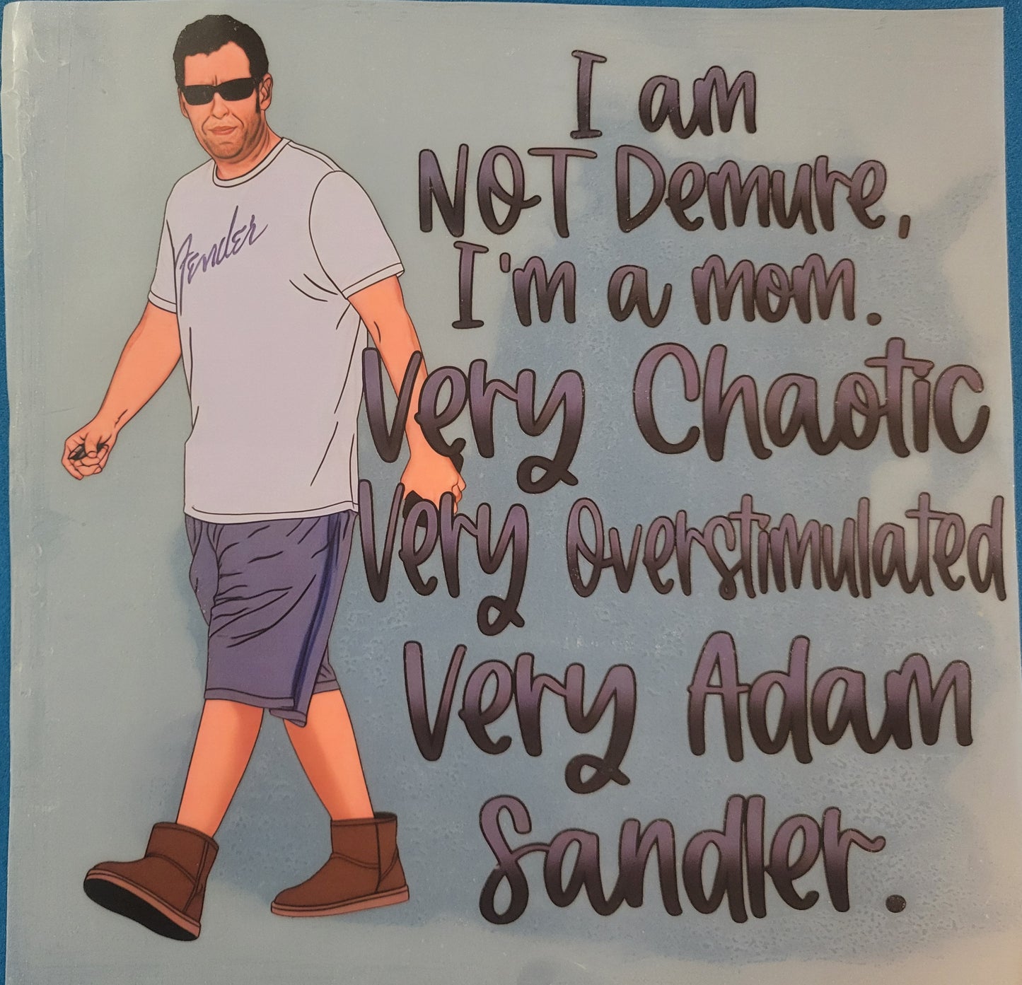FULL COLOR DTF TRANSFERS-ADAM SANDLER DEMURE image 0