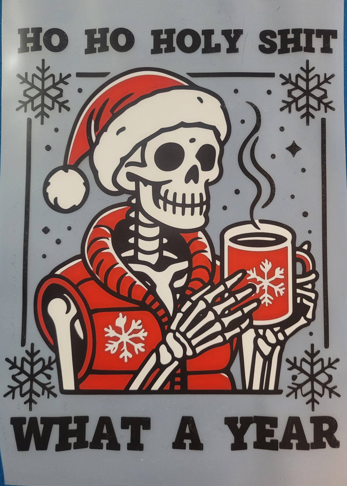 Full COLOUR DTF TRANSFERS- skull christmas image 0