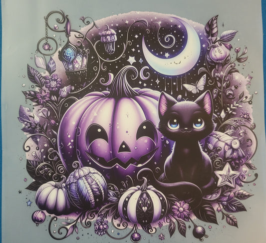FULL COLOR DTF TRANSFERS- PUMPKIN CAT  image 0