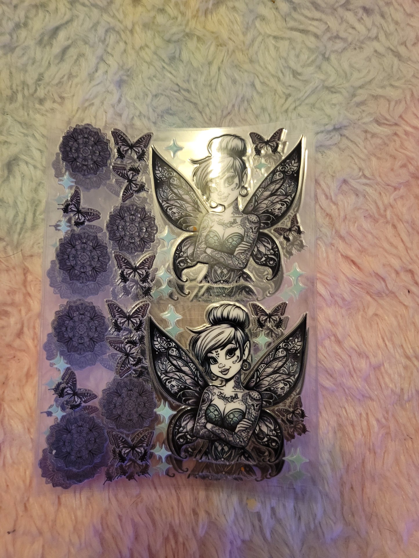 ✨ Tattooed Tinker Bell UV DTF Bank Card Wrap – 2 Pieces ✨ image 0