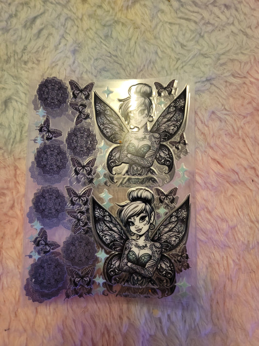 ✨ Tattooed Tinker Bell UV DTF Bank Card Wrap – 2 Pieces ✨ image 0