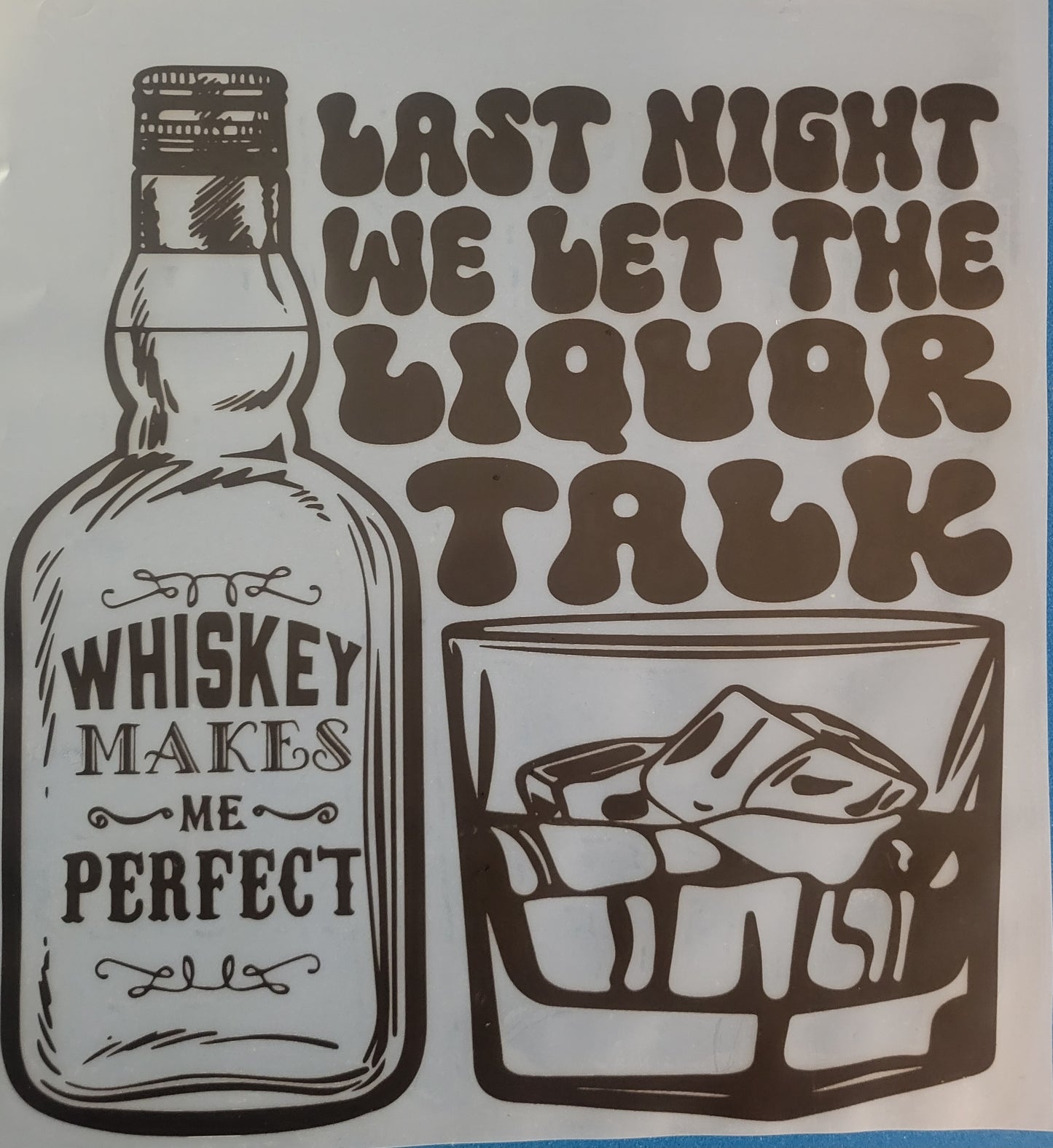 FULL COLOR DTF TRANSFERS- Whiskey bottle  image 0