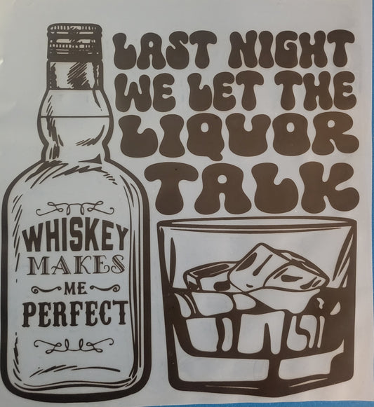 FULL COLOR DTF TRANSFERS- Whiskey bottle  image 0
