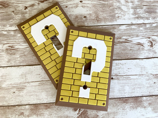 Retro Mario Question Block Light Switch Cover