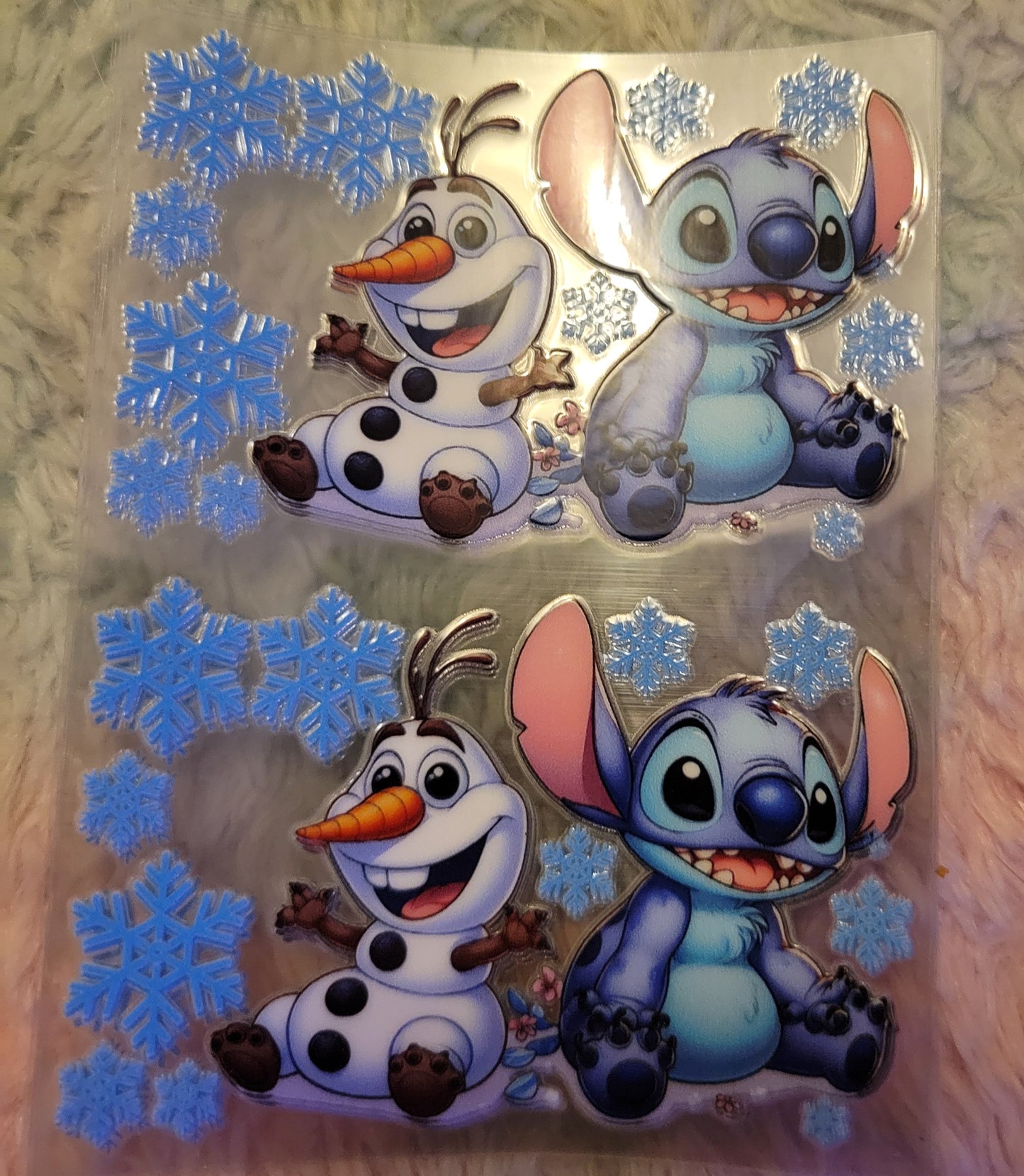 ❄️💙 Olaf & Stitch UV DTF Bank Card Wrap – 2 Pieces ❄️💙 image 0