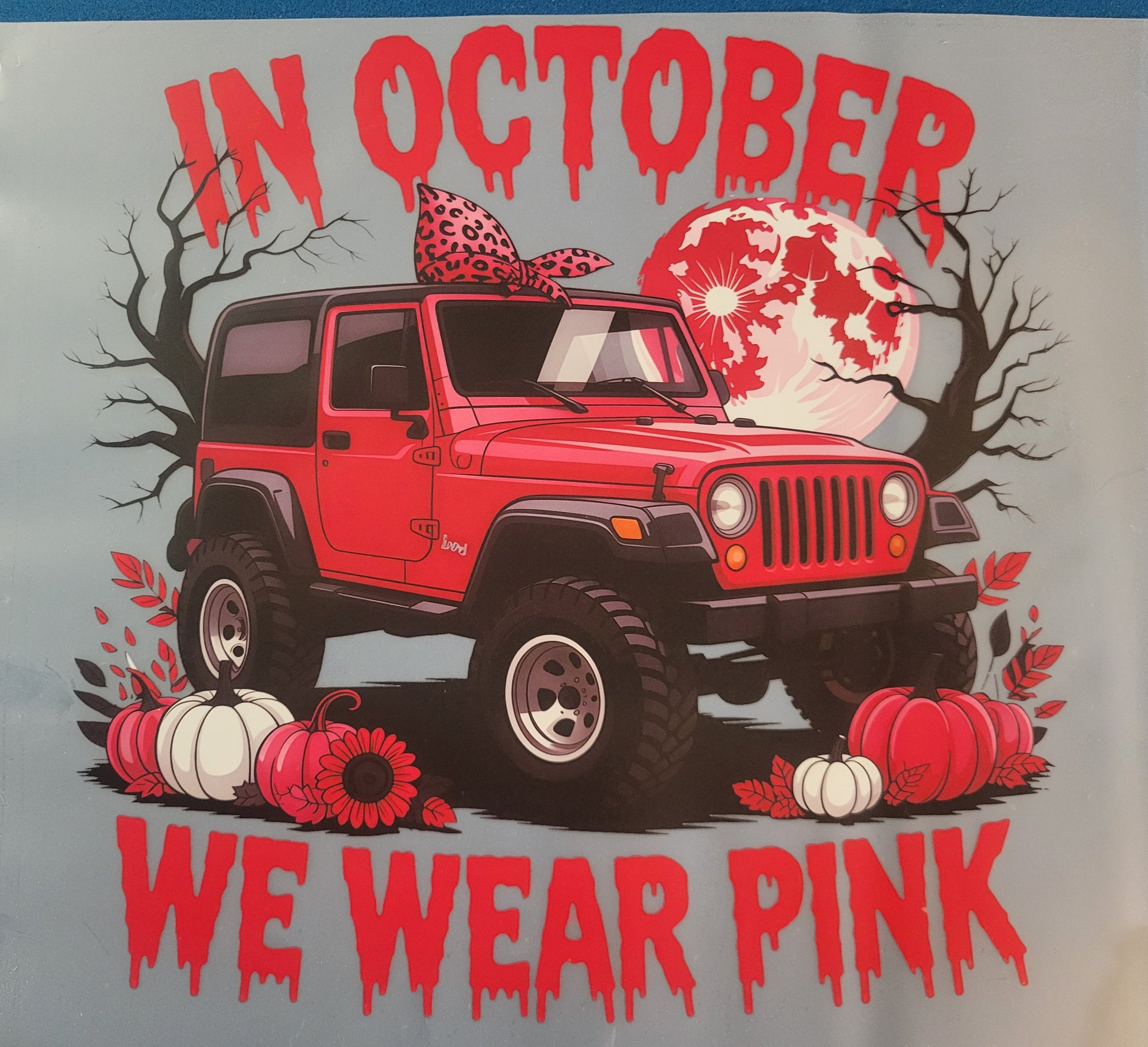 FULL COLOR DTF TRANSFERS-BCA RED JEEP image 0