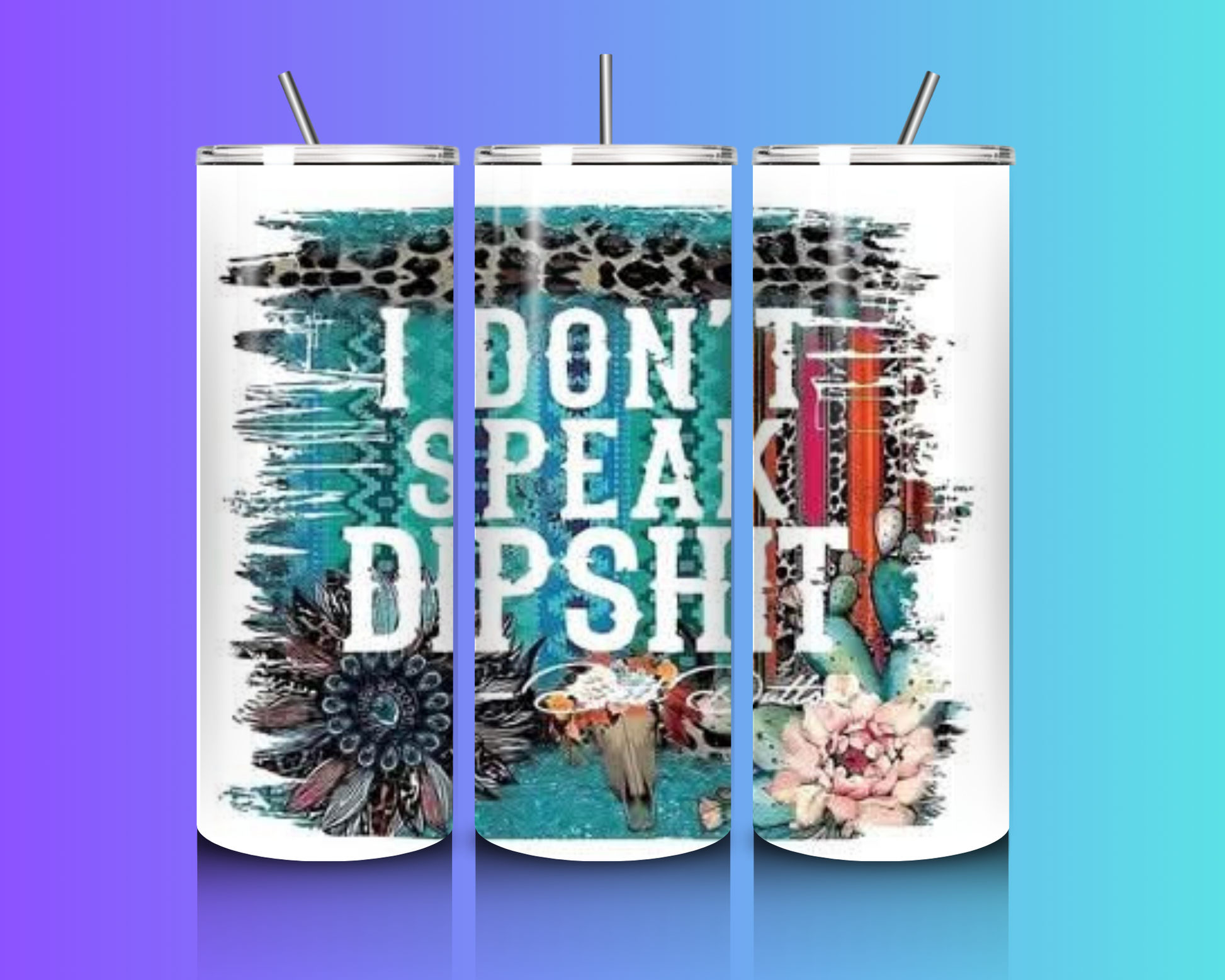 I don't speak dipshit 20 oz Custom Tumbler image 0