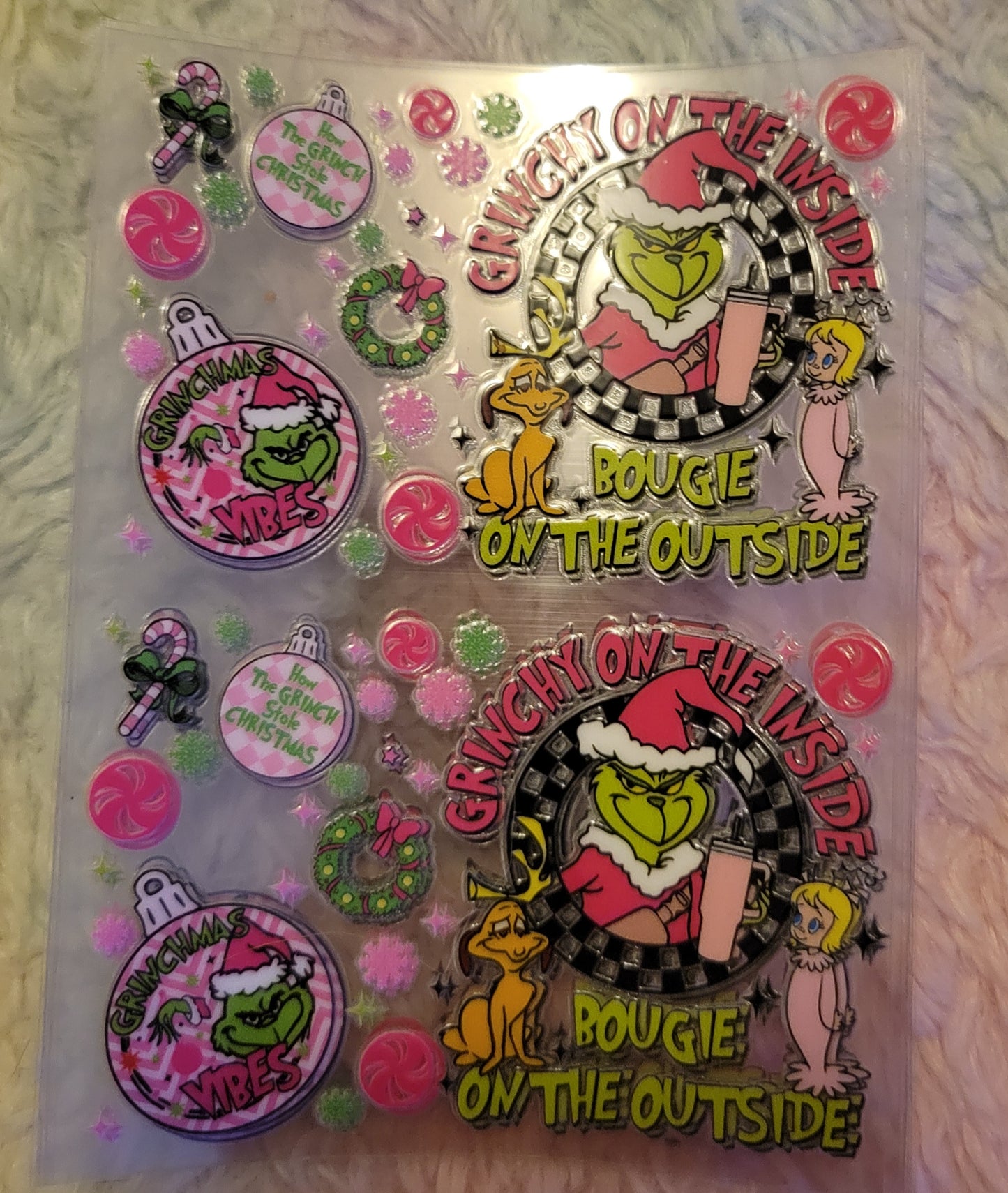 💚✨ “Grinchy but Bougie” UV DTF Bank Card Wrap – 2 Pieces ✨💚 image 0