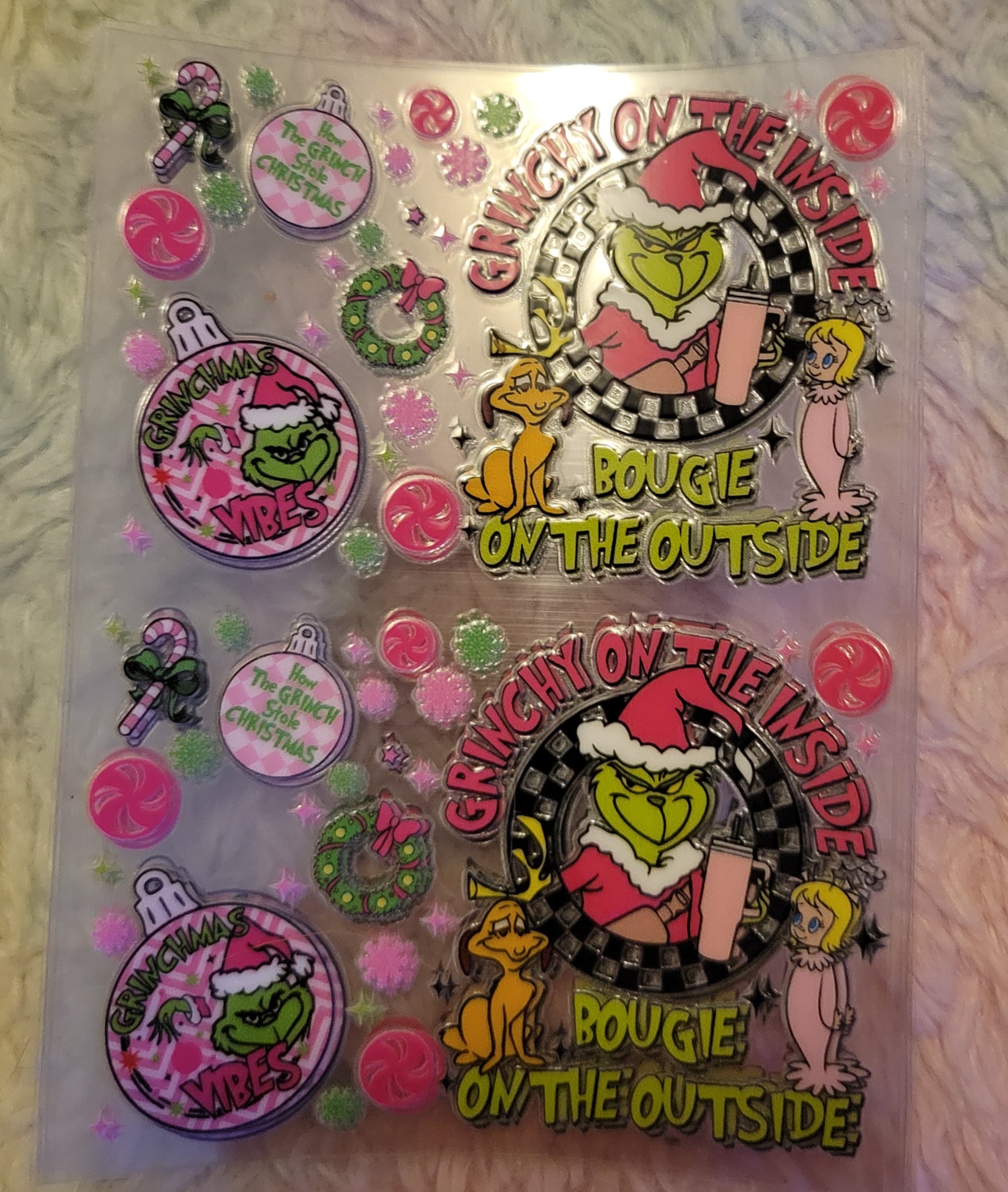 💚✨ “Grinchy but Bougie” UV DTF Bank Card Wrap – 2 Pieces ✨💚 image 0
