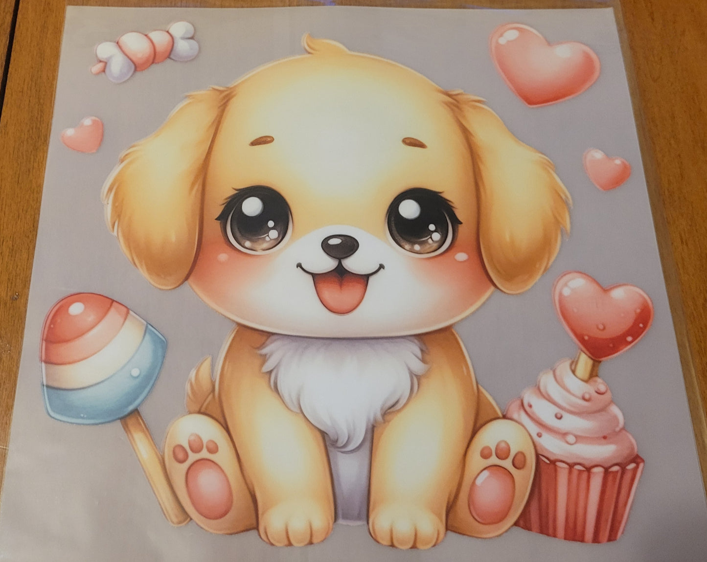 puppy with cupcake image 0