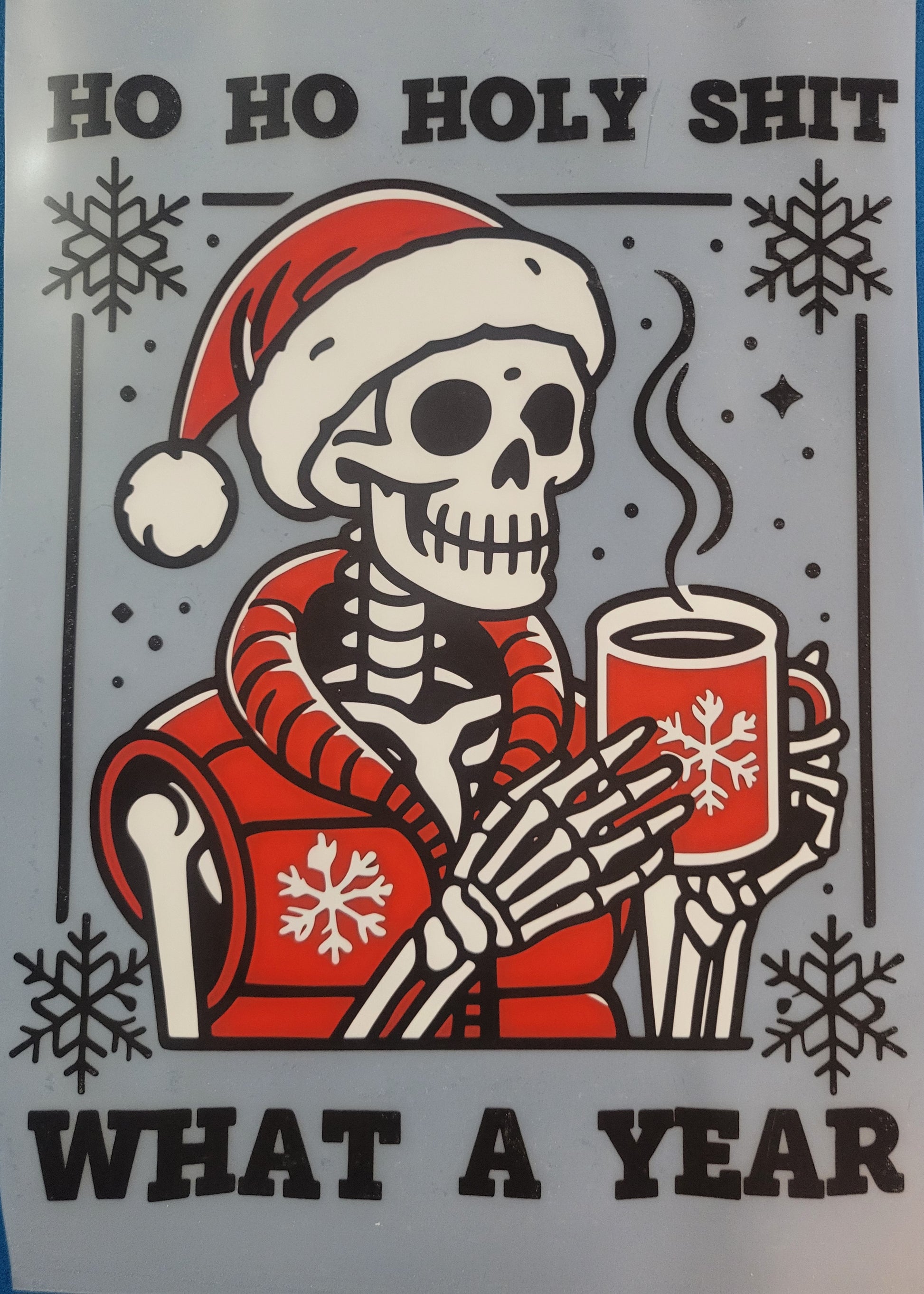 Full COLOUR DTF TRANSFERS- skull christmas  image 0