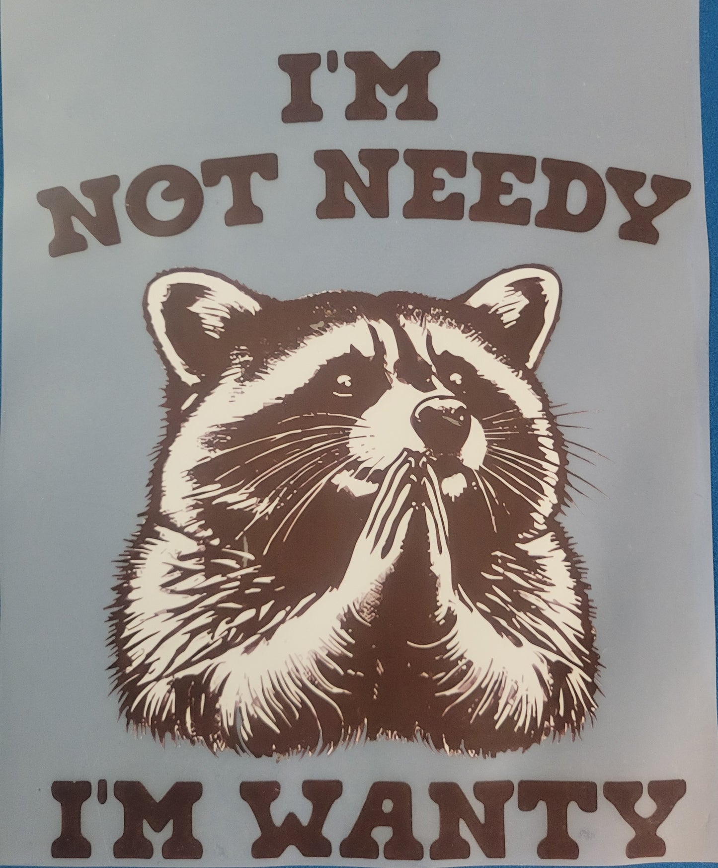 FULL COLOR DTF TRANSFERS- raccoon  image 0