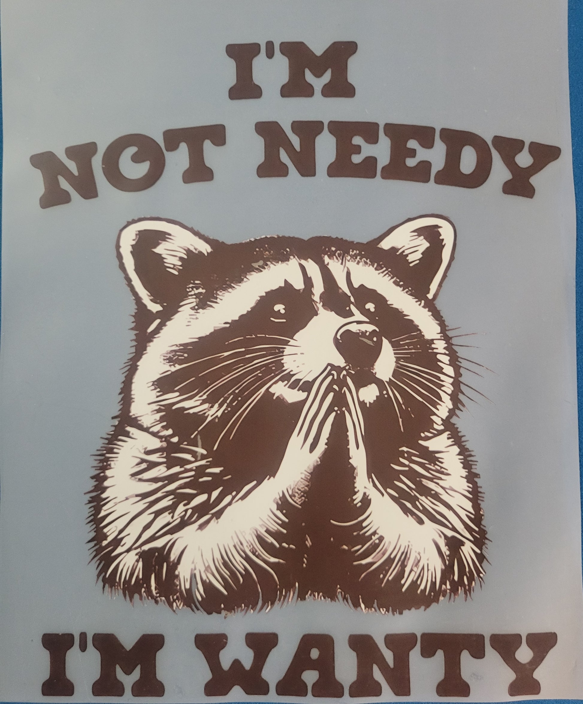 FULL COLOR DTF TRANSFERS- raccoon  image 0