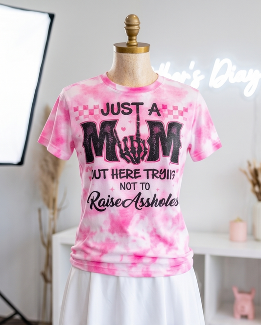 Just a Mom Out Here Tryin Tee image 0