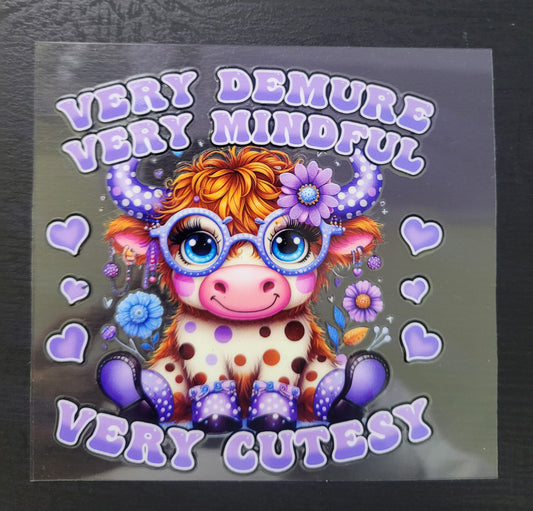 VERY DEMURE COW- DECAL image 0