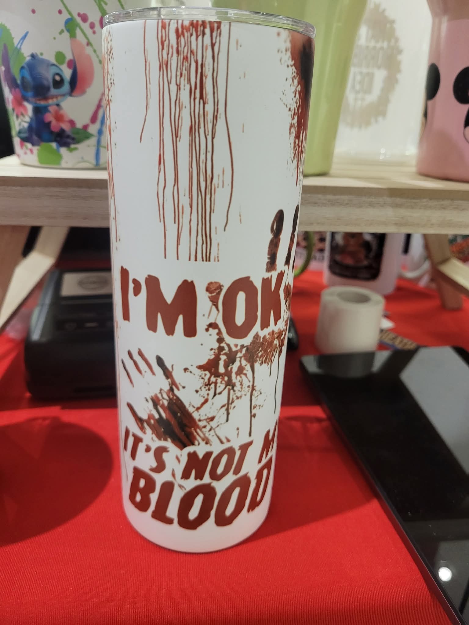 “I’m Fine… It’s Not My Blood” Glow-in-the-Dark Tumbler 🩸✨ image 0
