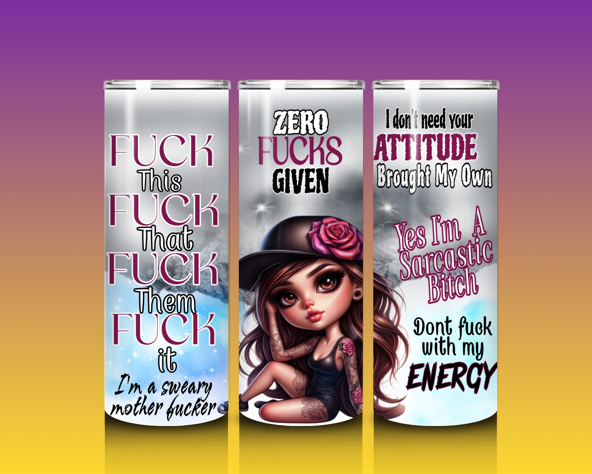 Zero F*cks Given- 20oz Custom Tumbler  image 0