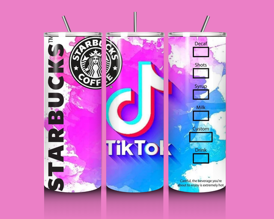 Tik Tok meets Starbucks- 20oz Custom Tumbler  image 0