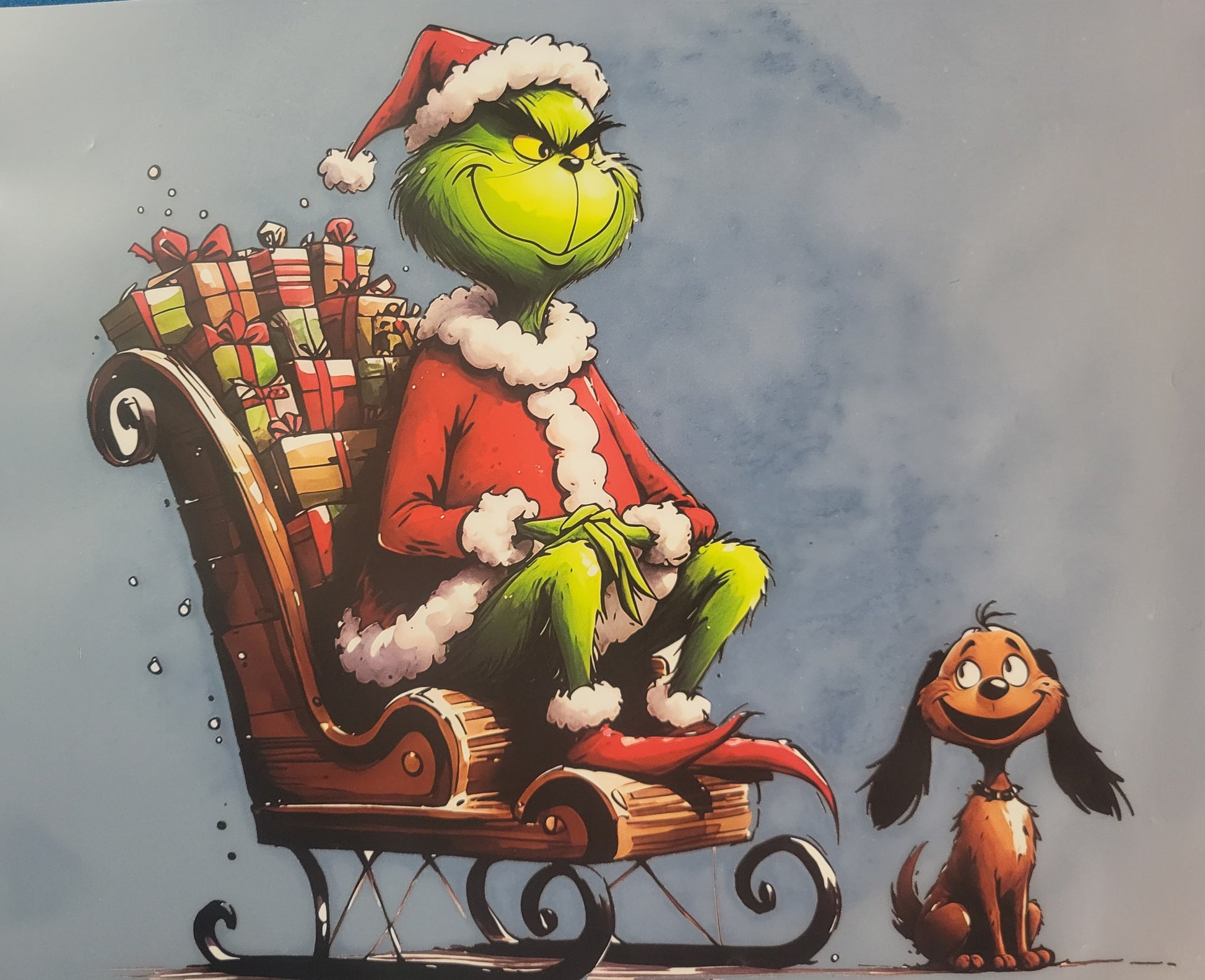 FULL COLOR DTF TRANSFERS-GRINCH SLEIGH  image 0