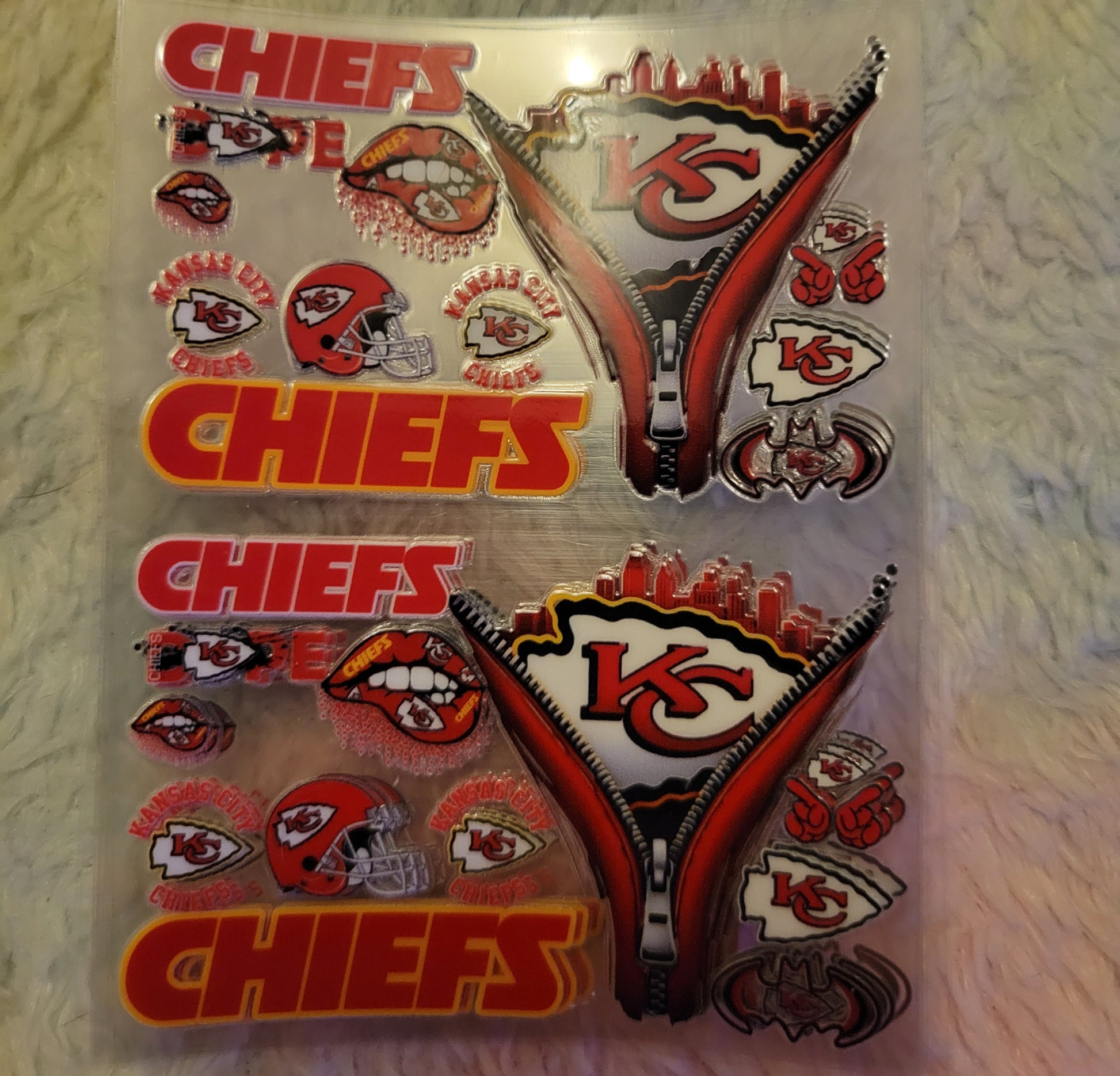 🏈 KC Chiefs UV DTF Bank Card Wrap – 2 Pieces 🏈 image 0